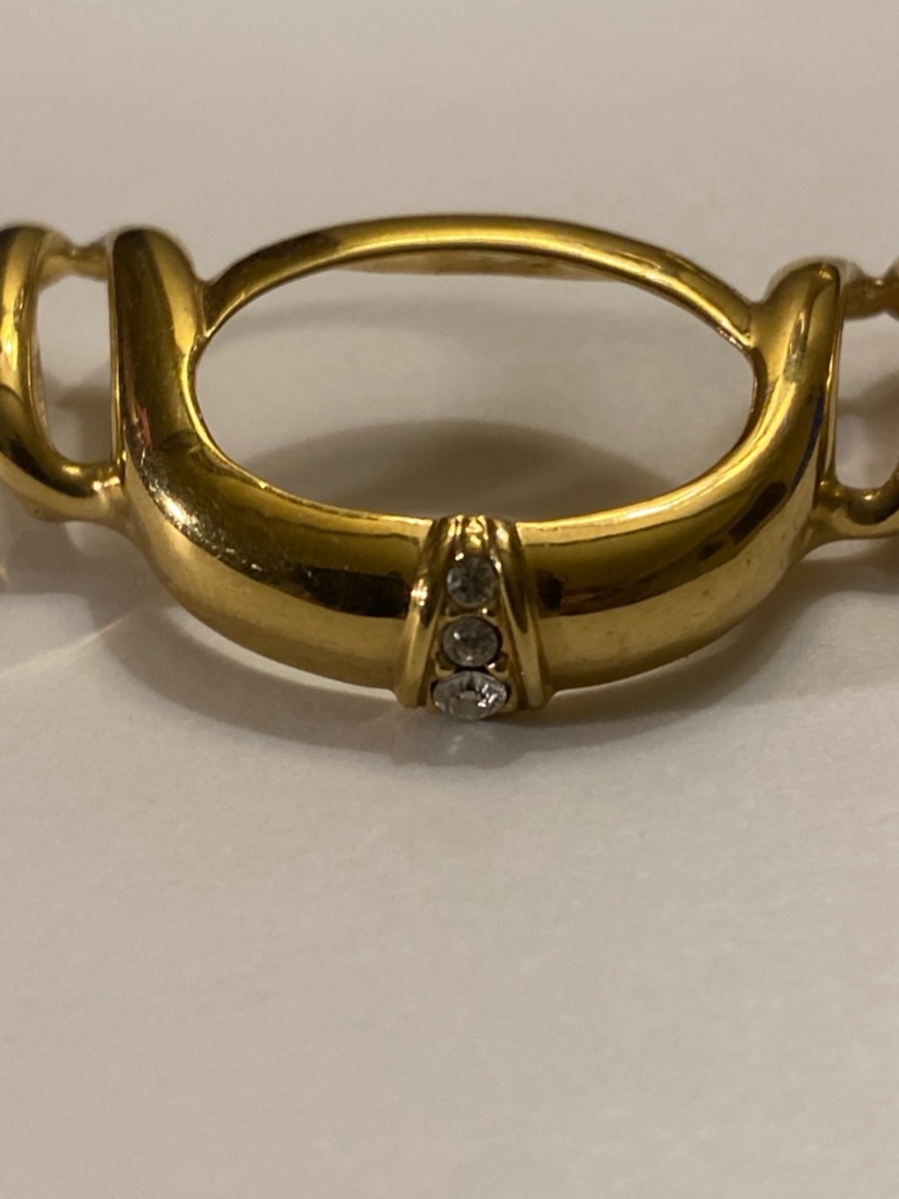 Gold Tone Women's Bracelet with Clear Crystal Accents